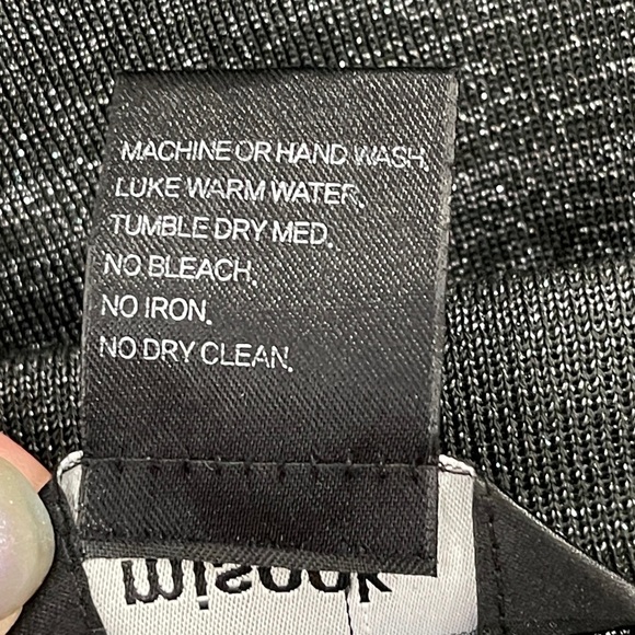 Misook Collection Metallic Gray Silver Elastic Waist Knit Pencil Skirt Size 1X - Picture 5 of 5